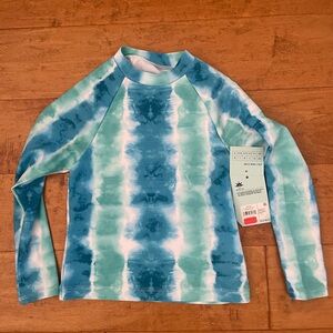 NWT DSG kid swim top rash guard LS tie dye XS SPF rashguards